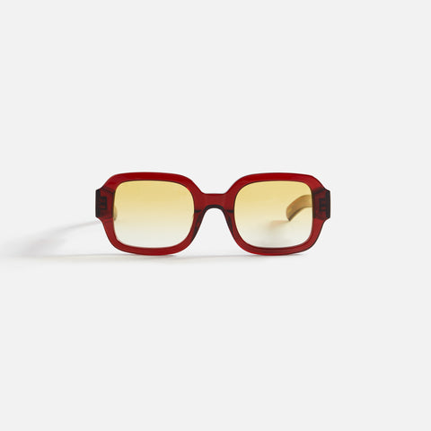 Flatlist Tishkoff Sunglasses - Maroon Crystal / Amber Gradient