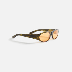 Flatlist Eddie Kyu Sunglasses - Olive Horn / Solid Orange Lens