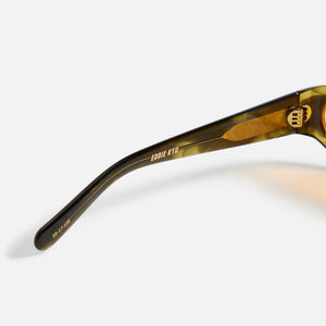 Flatlist Eddie Kyu Sunglasses - Olive Horn / Solid Orange Lens