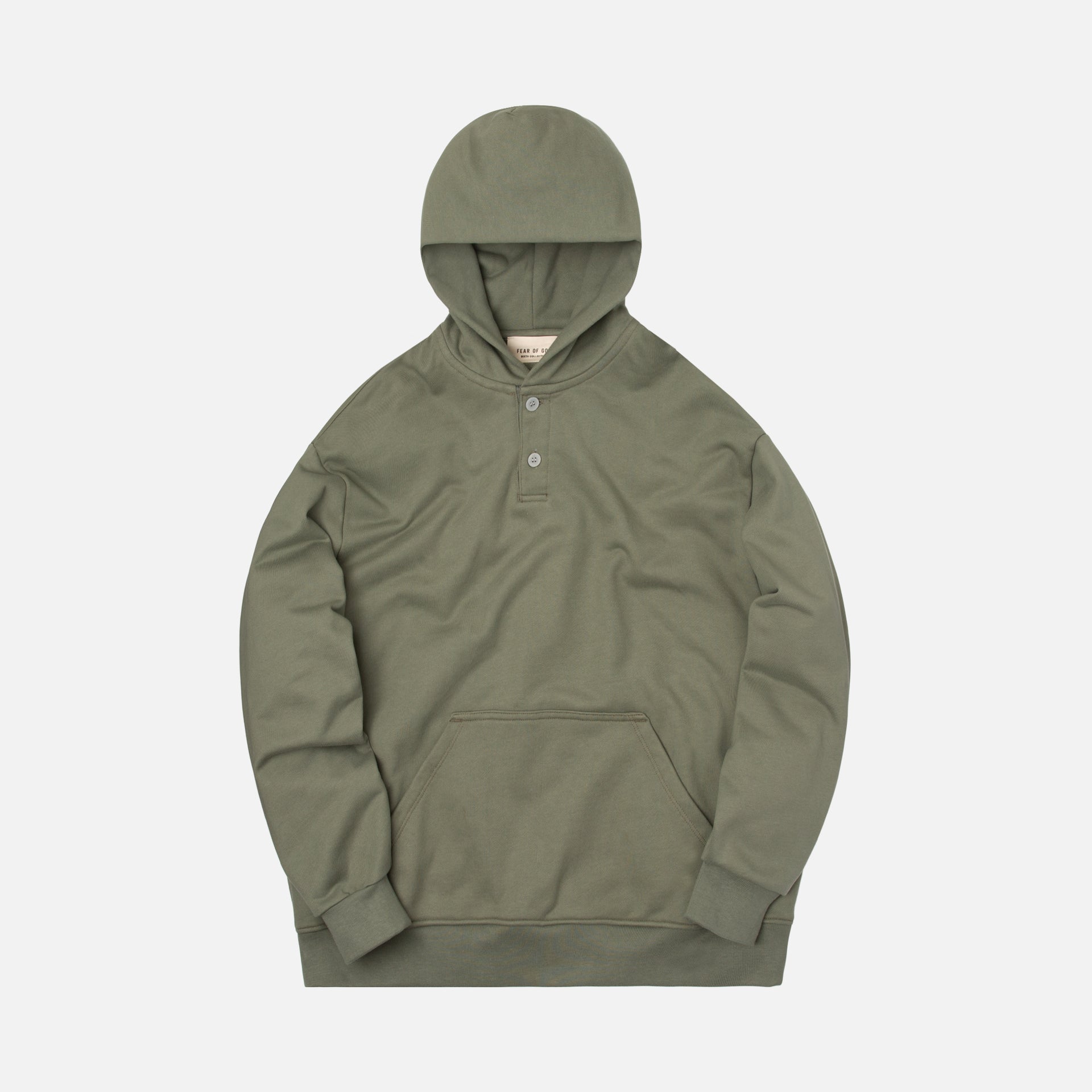 Fear of God Everyday Henley Hoodie - Army Green