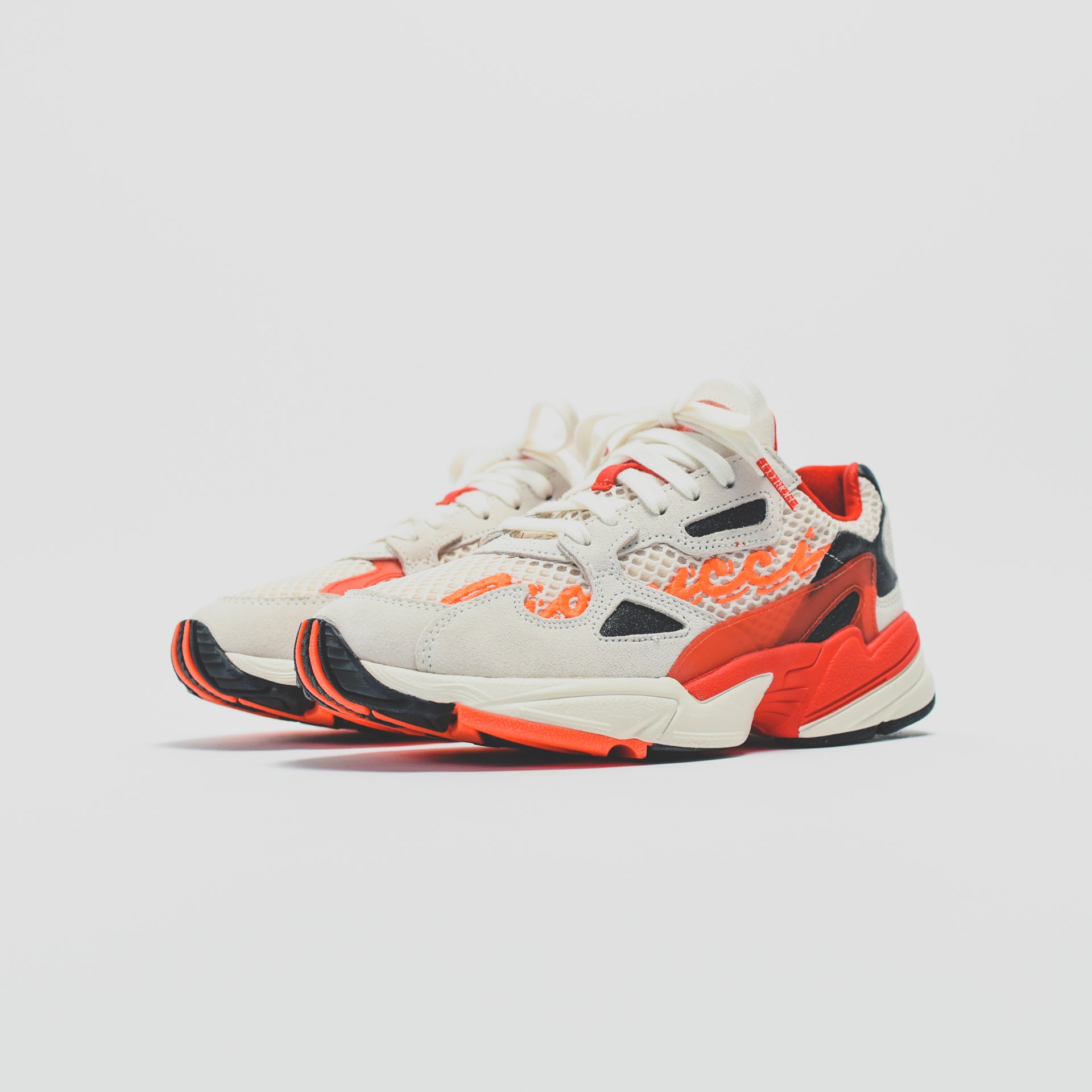 adidas Consortium x Fiorucci WMNS Falcon - Off White / Red / Neon Solar Orange