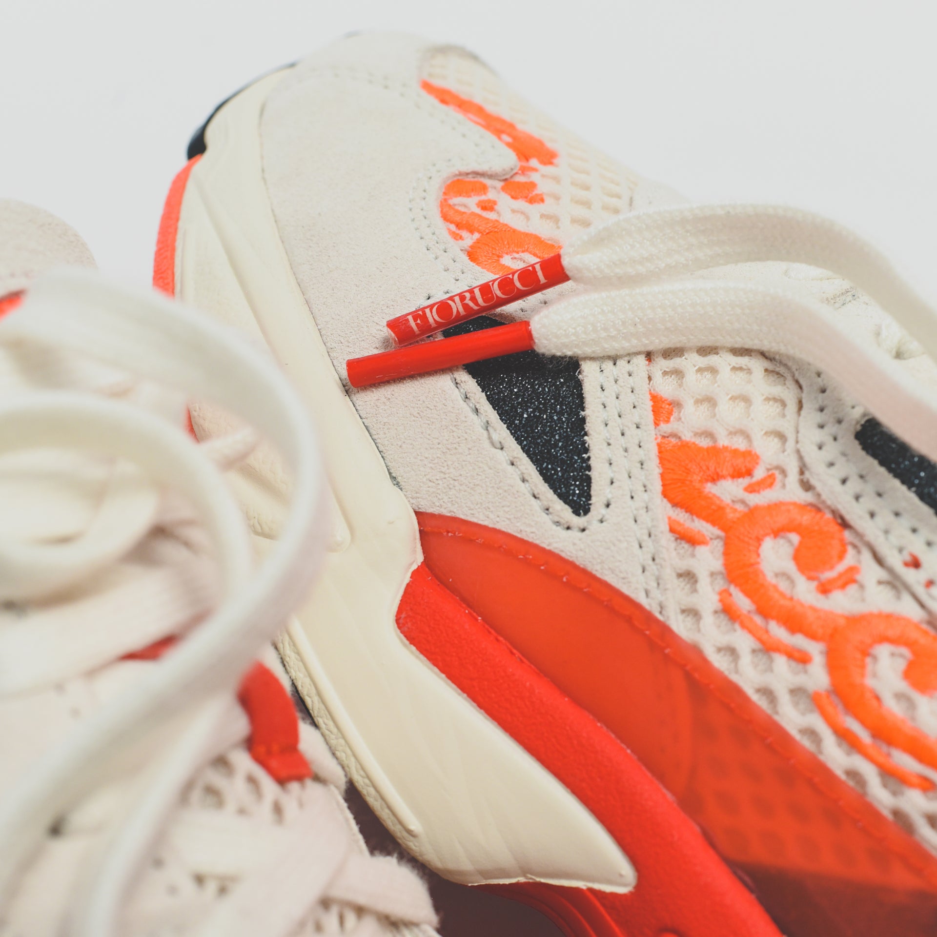 adidas Consortium x Fiorucci WMNS Falcon - Off White / Red / Neon Solar Orange