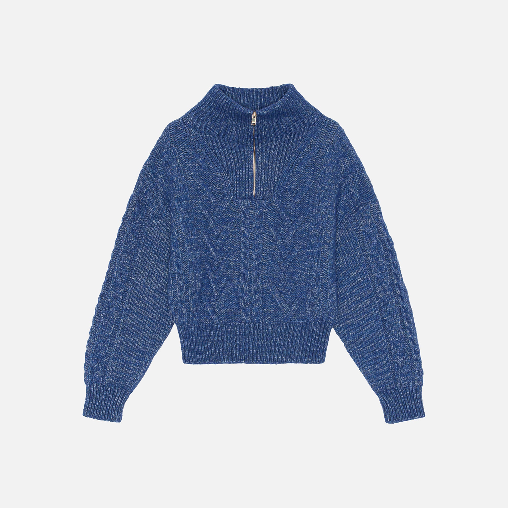 Ganni Chunky Cable Zipper Blouse - Nautical Blue – Kith