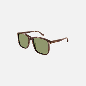 Gucci Eyewear Droopy Square Frame Havana - Green Lens