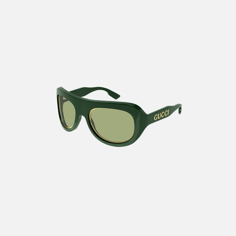 Gucci Eyewear Acetate Wraparound Shield Frame - Green