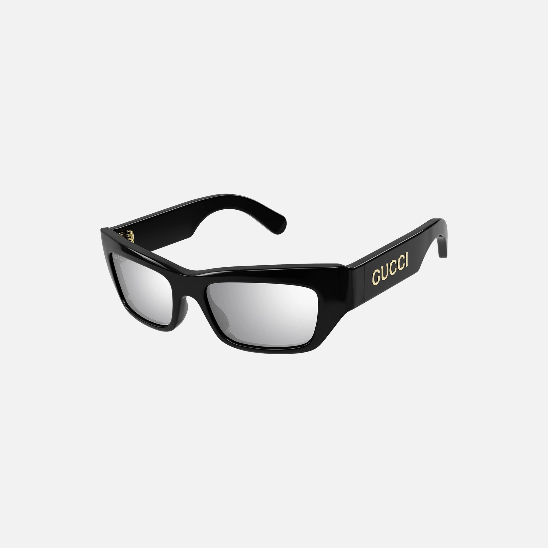 Gucci Rectangle Frame - Black / Silver Lens