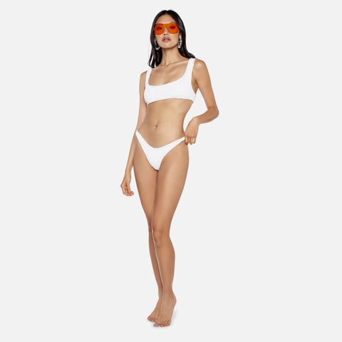 Reina Olga Ginny Scrunch Bikini Set Crinkle - White