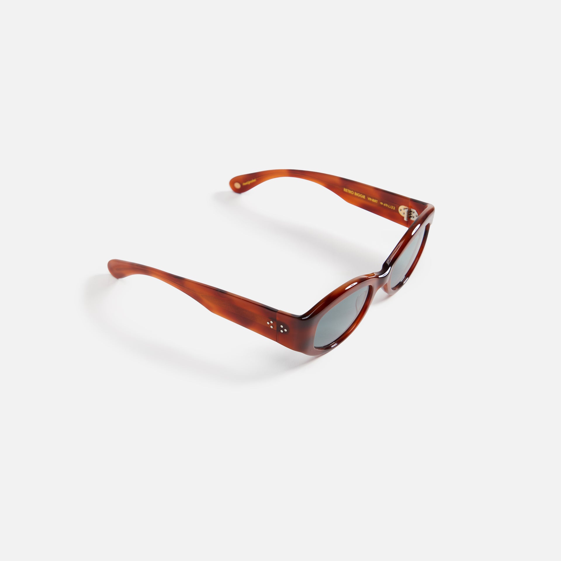 Garrett Leight Retro Biggie Sunglasses - Vintage Burnt Tortoise / Veridian