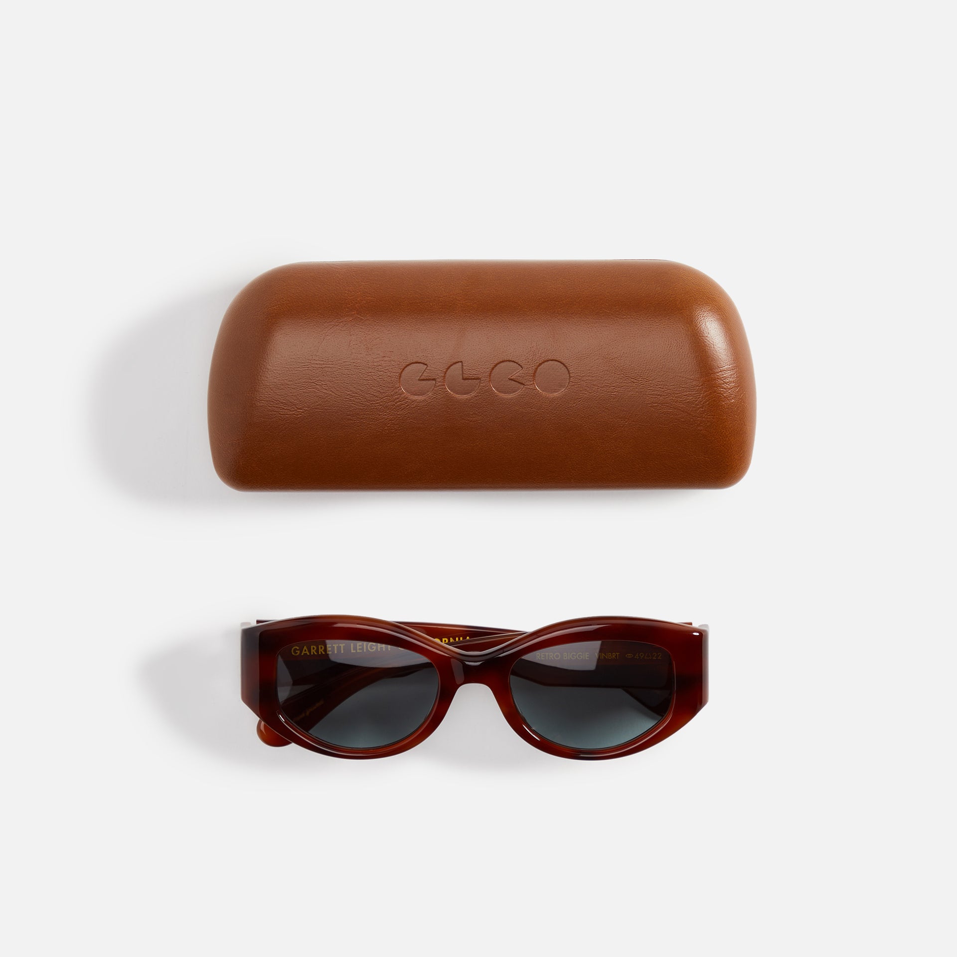 Garrett Leight Retro Biggie Sunglasses - Vintage Burnt Tortoise / Veridian