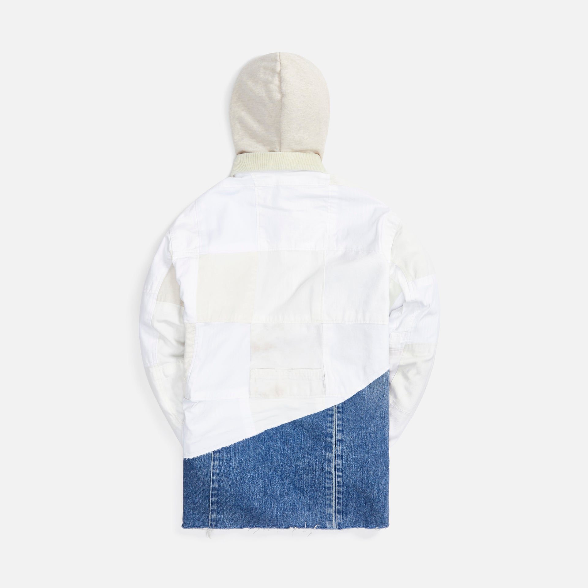 Greg Lauren Painter Scrapwork/Denim 50/50 Hooded Boxy Studio - White / Denim