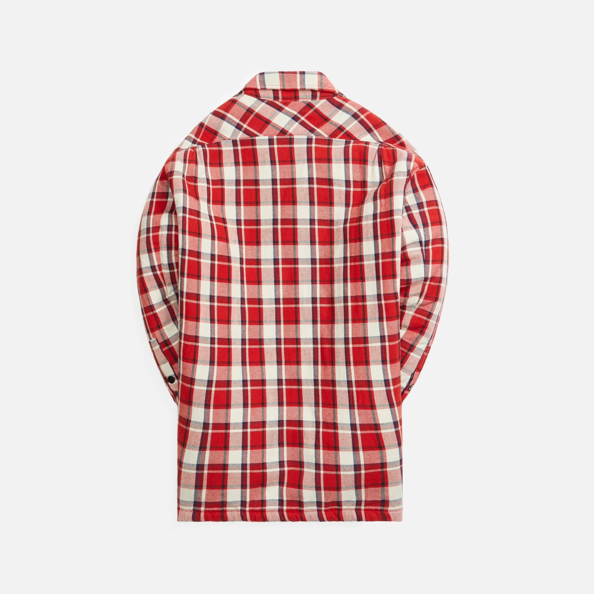 Greg Lauren Stitchwork Plaid Boxy Shirt - Red