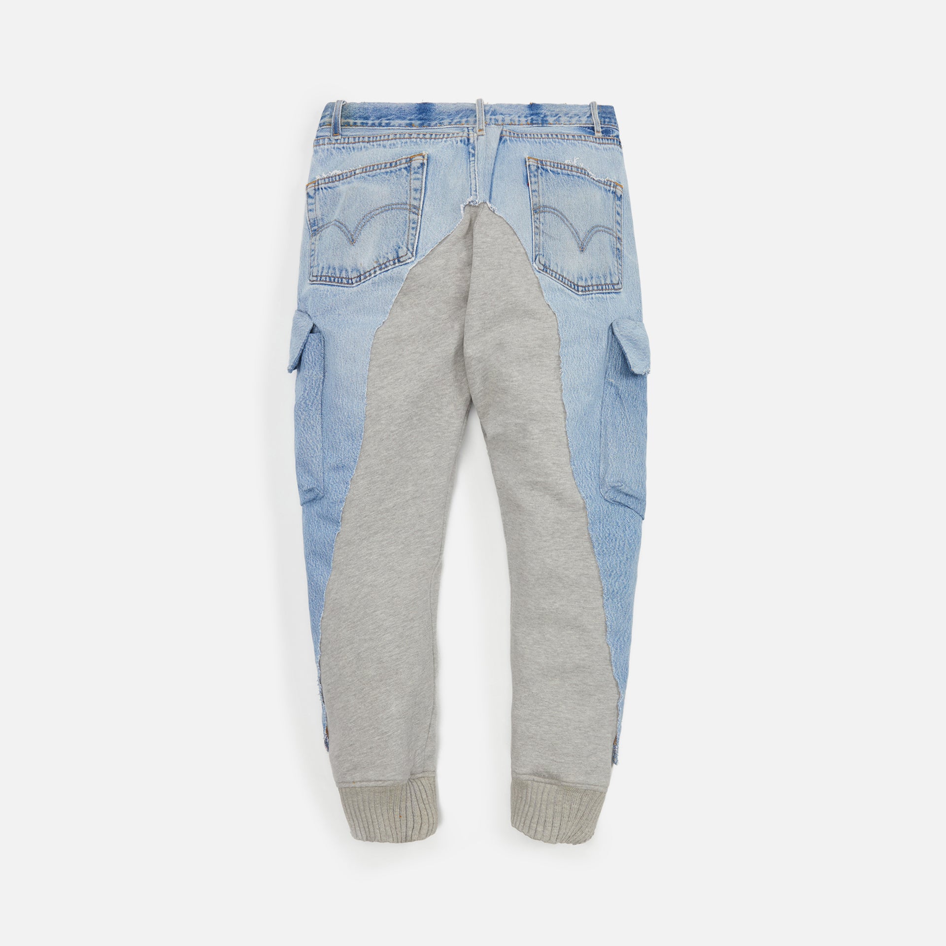 Greg Lauren Denim 50/50 Cargo Lounge Pant - Blue