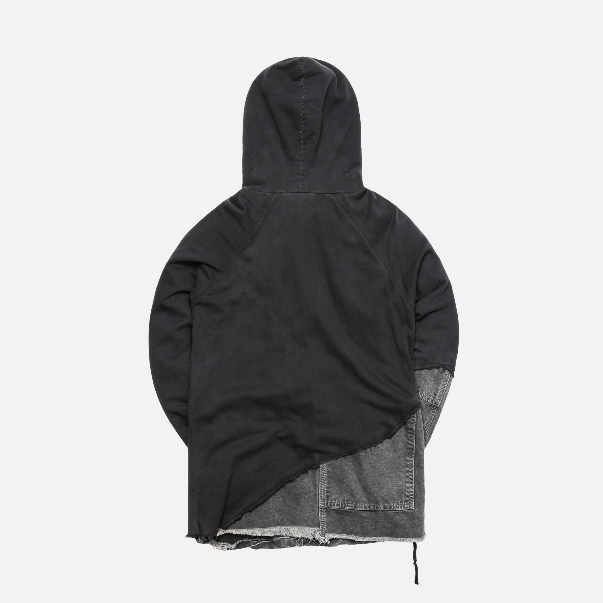 Greg Lauren 50/50 Black Fleece Canvas Hoodie - Black – Kith