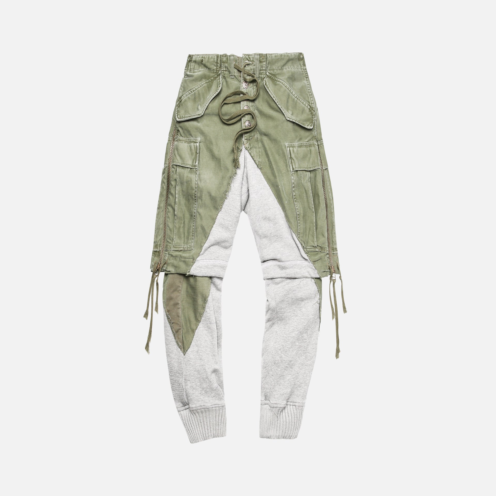 Greg Lauren Army M51 Vintage Denim Slim Lounge Pant Olive Grey