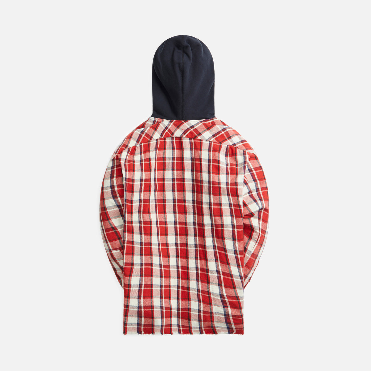 Greg Lauren Cherry Hoodie Front Boxy - Red Plaid