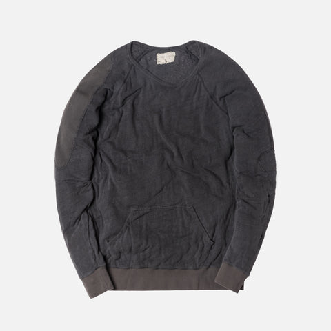 Greg Lauren Raglan Pullover with Pouch - Charcoal