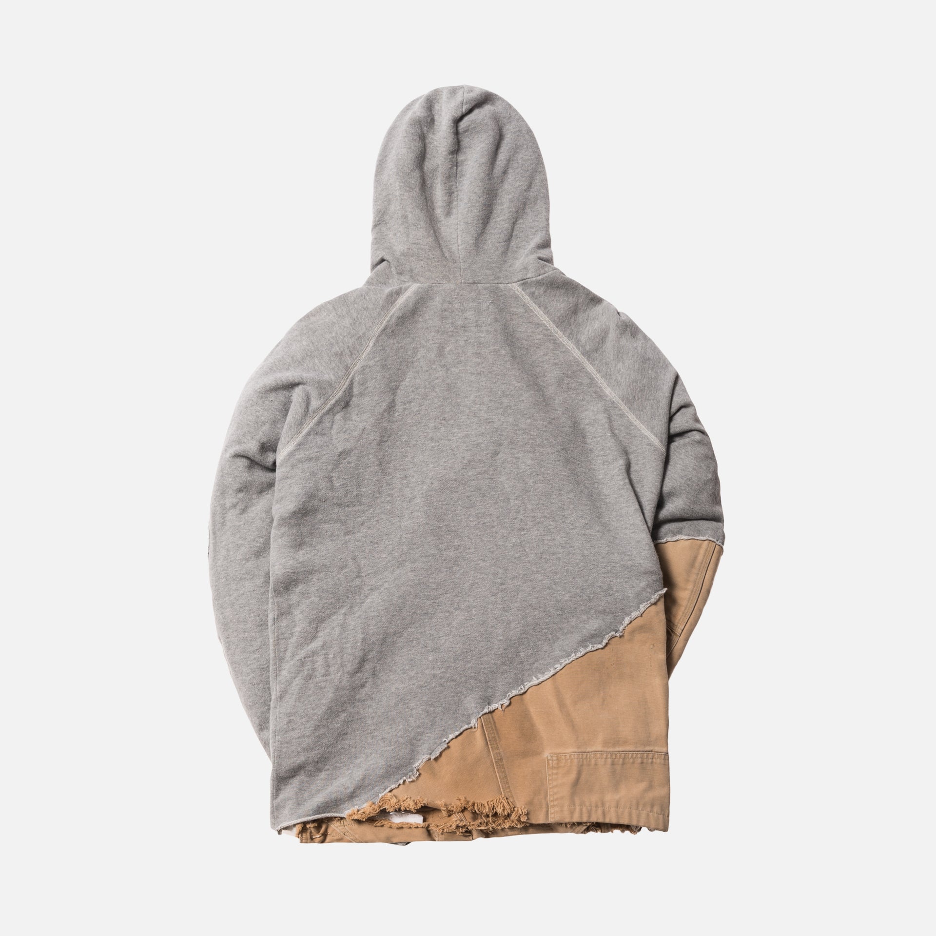 Greg Lauren Fleece Hoodie - Grey / Beige