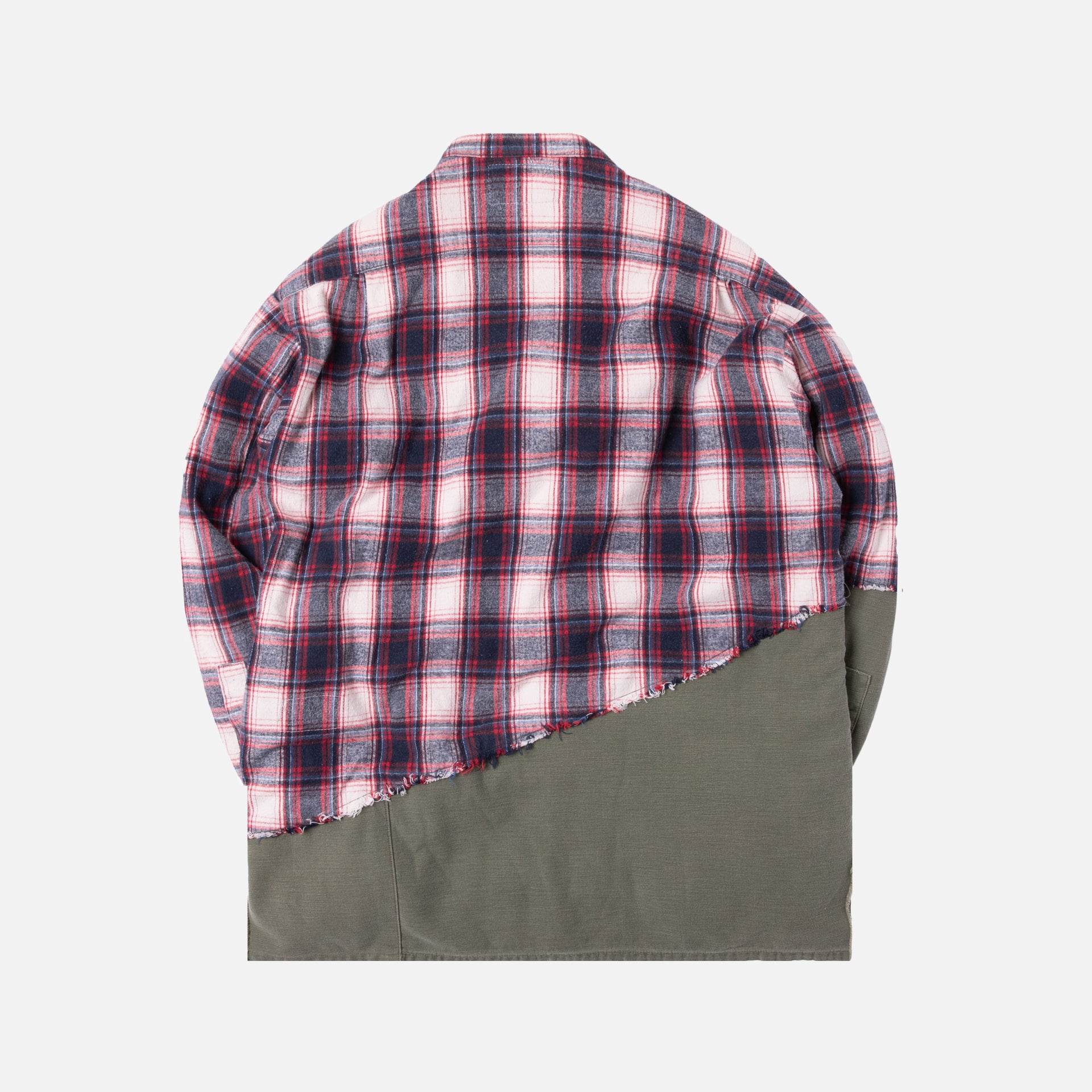 Greg Lauren 50/50 Studio Shirt - Red Plaid / Army