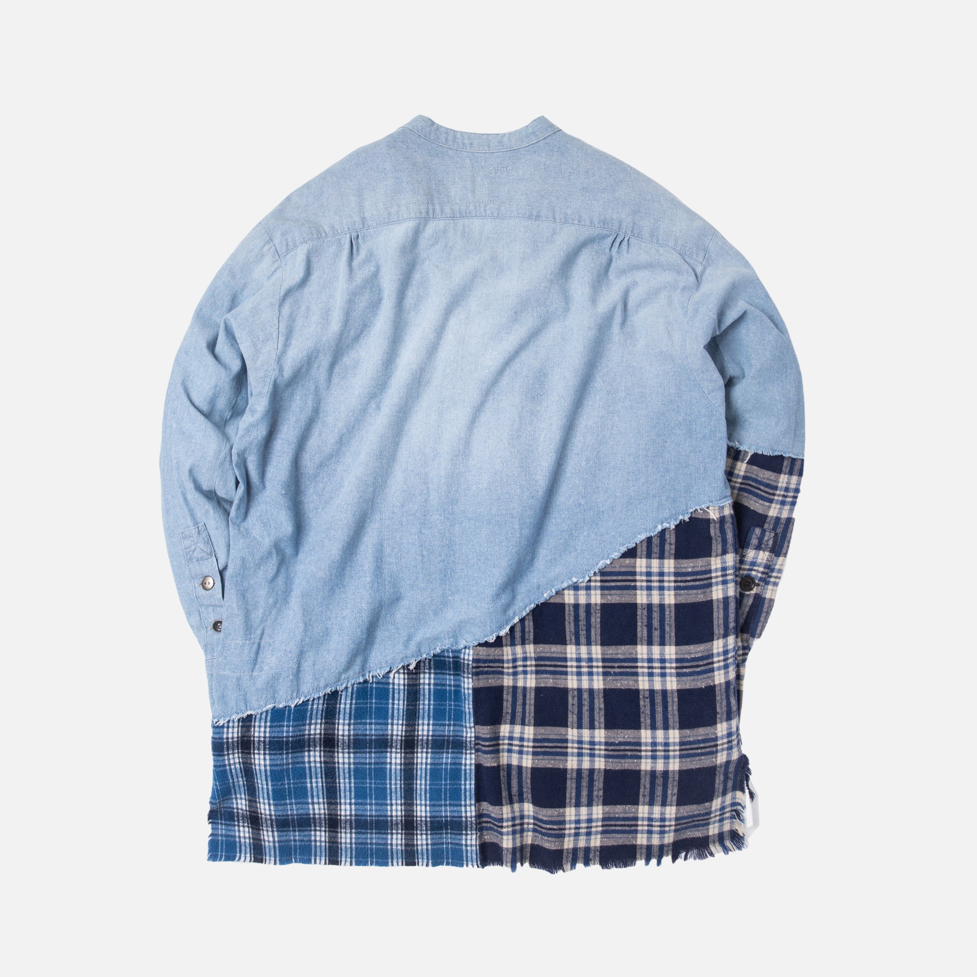 Greg Lauren 50/50 Plaid Studio Shirt - Chambray Blue