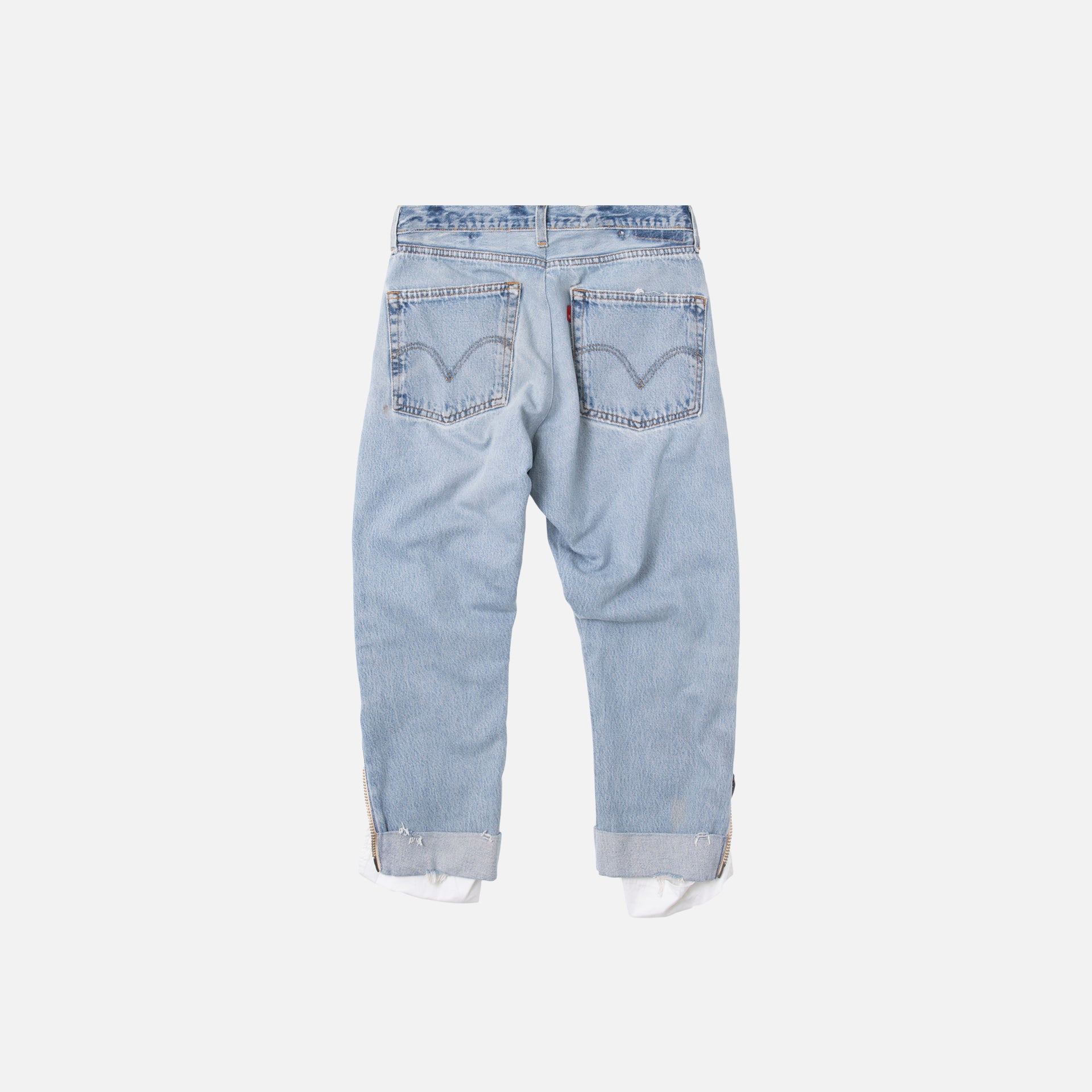 Greg Lauren Denim Prep Zip Pant - Light Blue