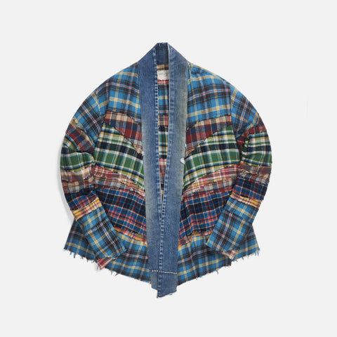 Greg Lauren GL1 Studio Mixed Plaid Shirt - Multicolor