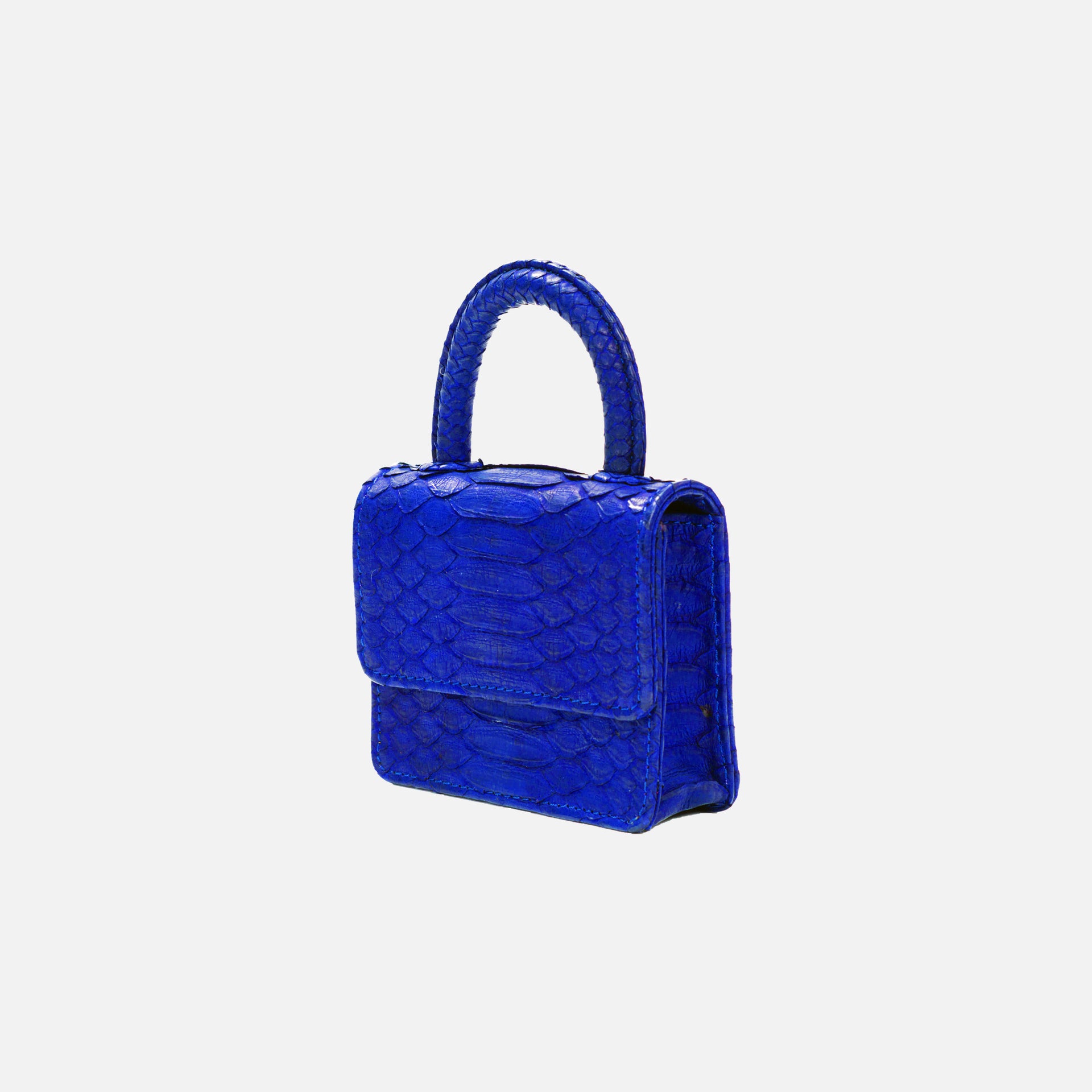 Gelareh Mizrahi Mico Mini Python Top Handle Bag - Cobalt Blue