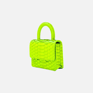 Gelareh Mizrahi Mico Mini Python Top Handle Bag - Neon Green
