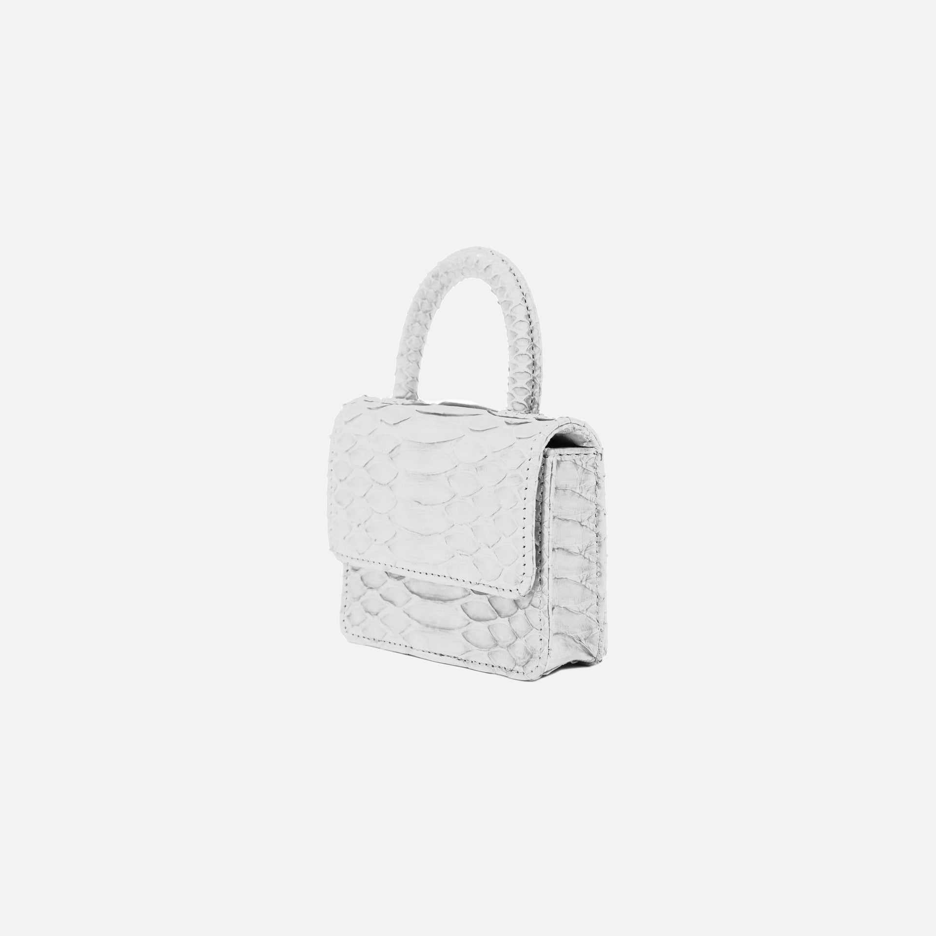 Gelareh Mizrahi Micro Mini Top Handle Bag - White Python