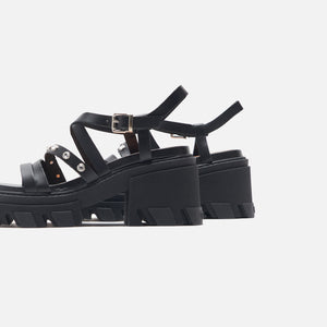 Ganni Cleated Strappy Sandal - Black