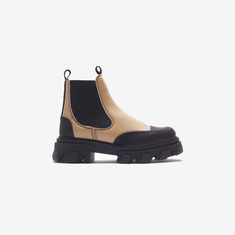 Ganni Cleated Low Chelsea Boot - Sand