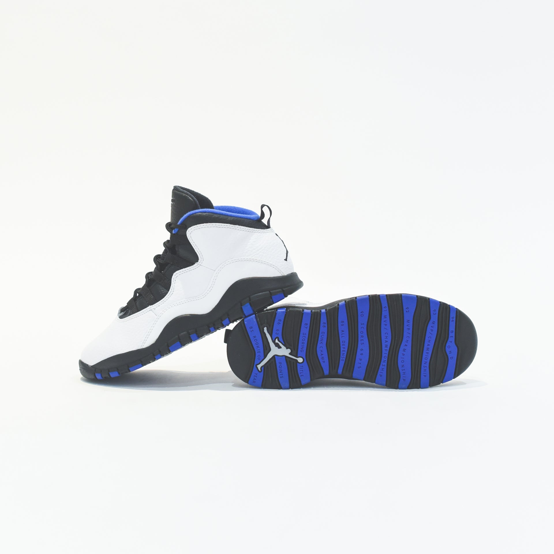 Nike Grade School Air Jordan 10 Retro - White / Black / Royal Blue / Metallic Silver