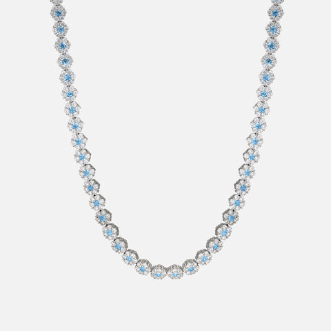 Hatton Labs Daisy Tennis Chain Necklace - Silver / Blue