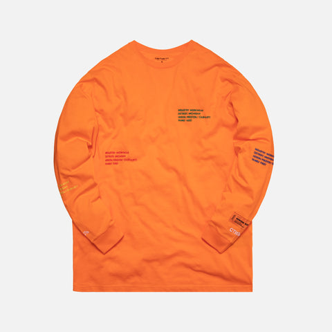 Heron Preston x Carhartt Long Sleeve Tee - Orange