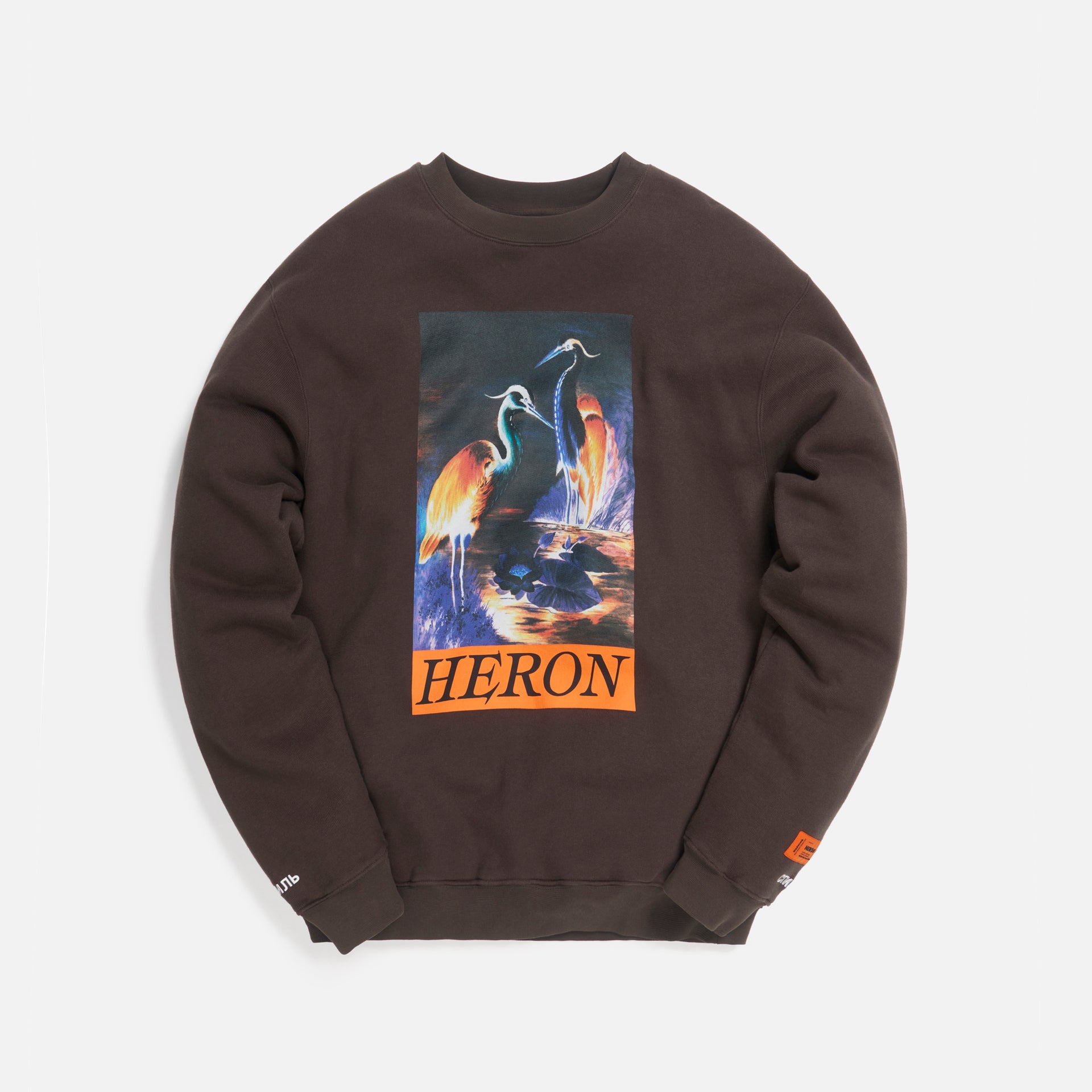 Heron Preston Crewneck OS Heron Times Onyx - Dark Orange