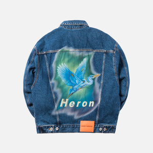 Heron Preston Airbrush Heron Denim Jacket - Medium Blue