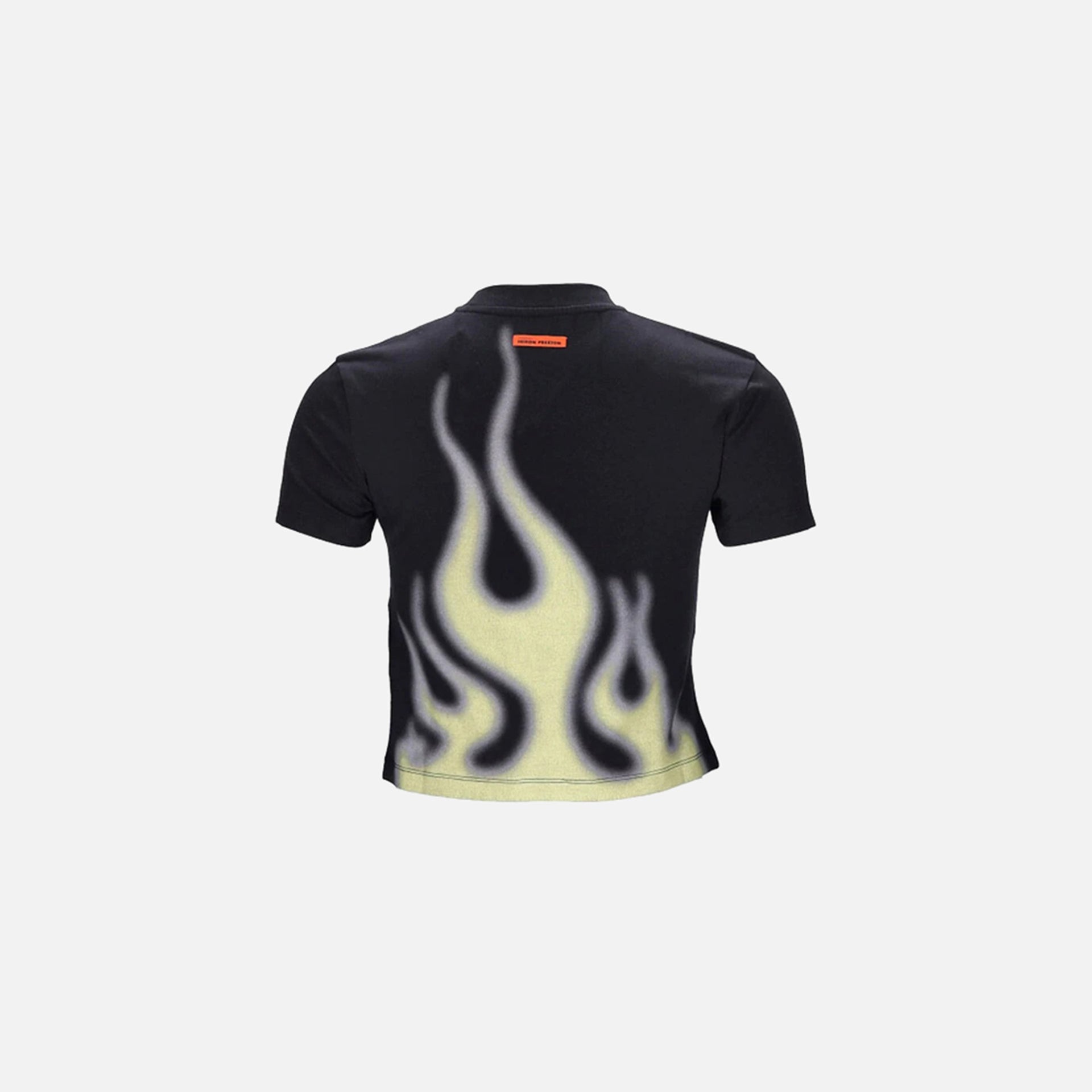 Heron Preston Law Flames Baby Tee - Black / Yellow