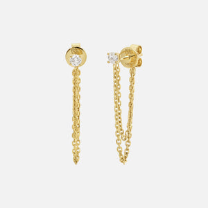 Isa Grutman Diamond Chain Earrings 14K Gold - Yellow Gold