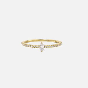 Isa Grutman Marquis Diamond Pave Ring 14K Gold - Yellow Gold