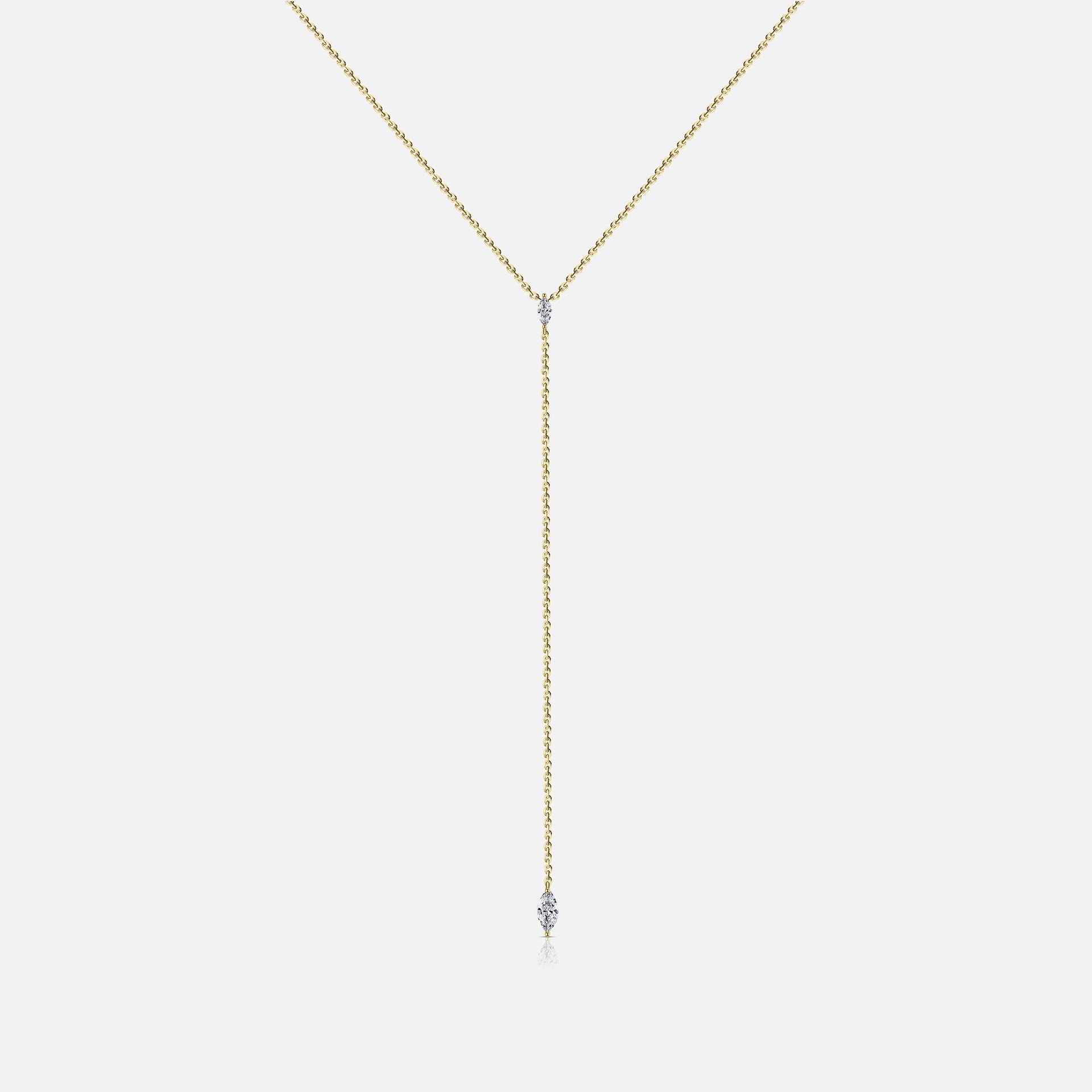 Isa Grutman Marquis Lariat Necklace 14K Gold - Yellow Gold