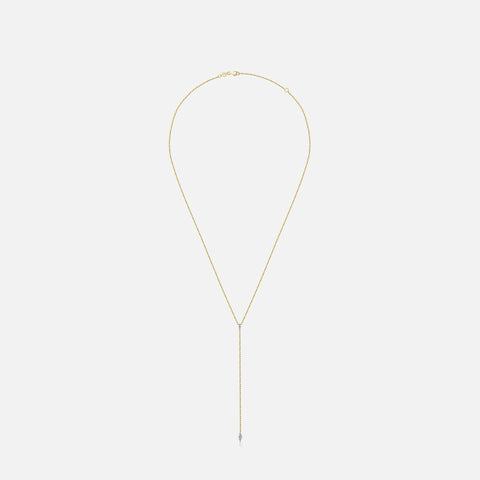 Isa Grutman Marquis Lariat Necklace 14K Gold - Yellow Gold