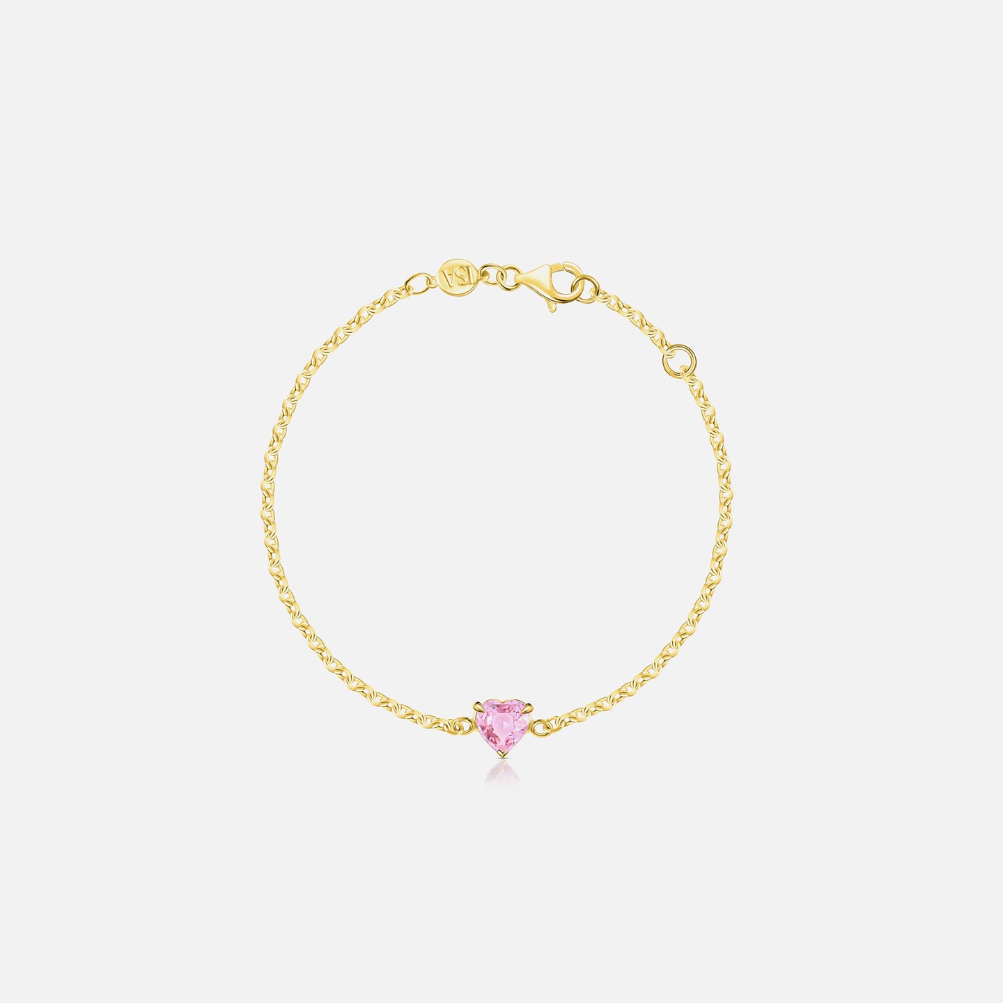 Isa Grutman Pink Sapphire Heart Bracelet 14K Gold - Yellow Gold – Kith