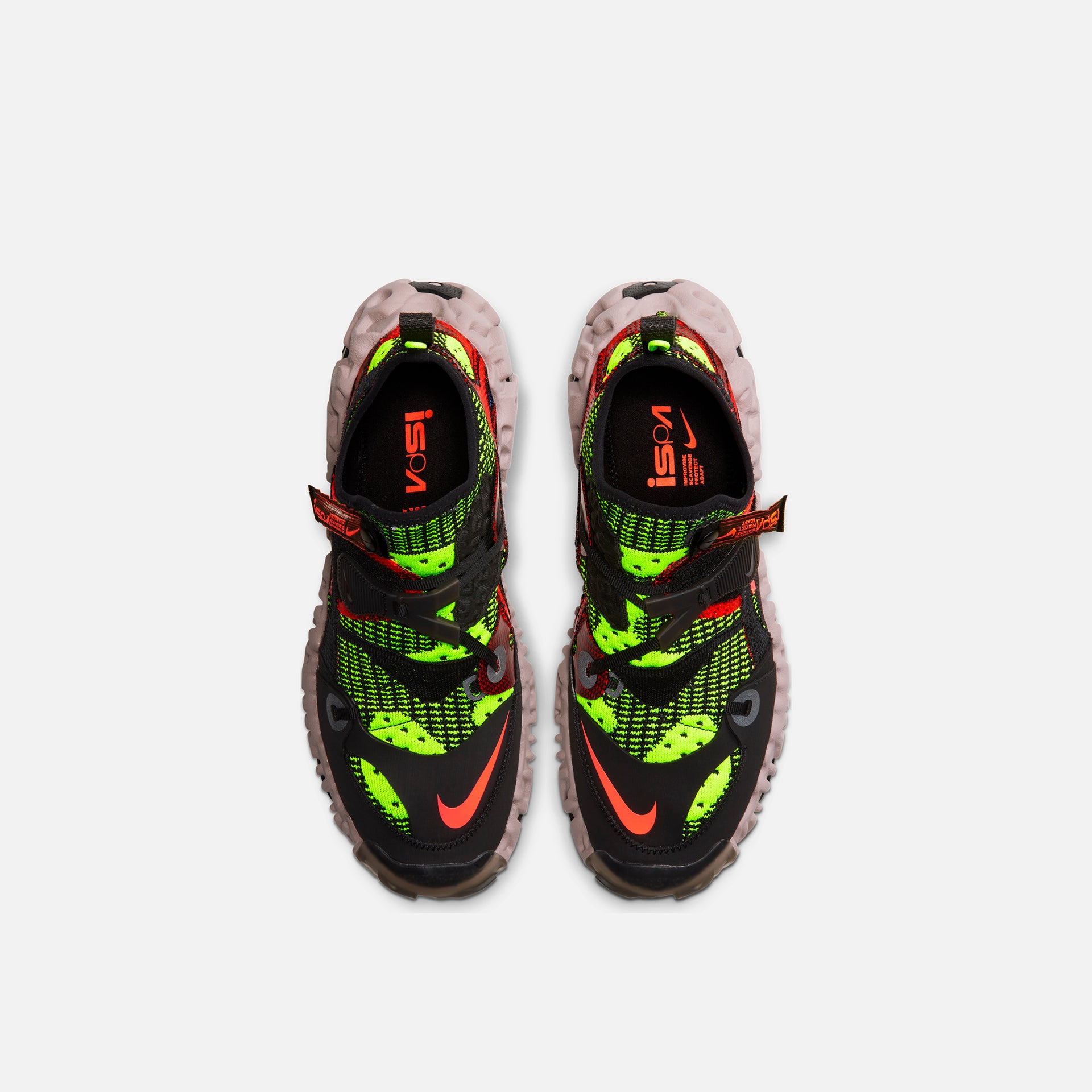 Nike Overreact Flyknit ISPA - Black / Hyper Crimson / Volt / Stone Mauve