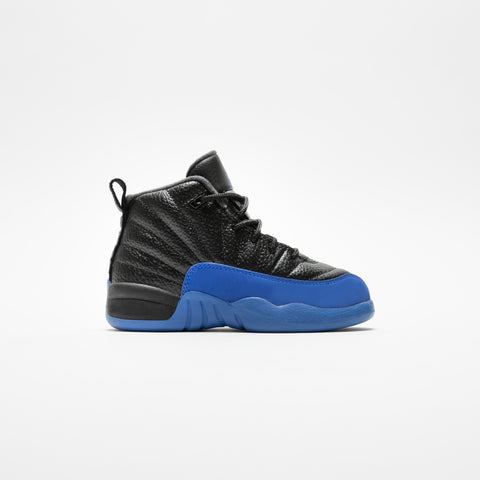 Jordan 12 black and blue preschool Clearance