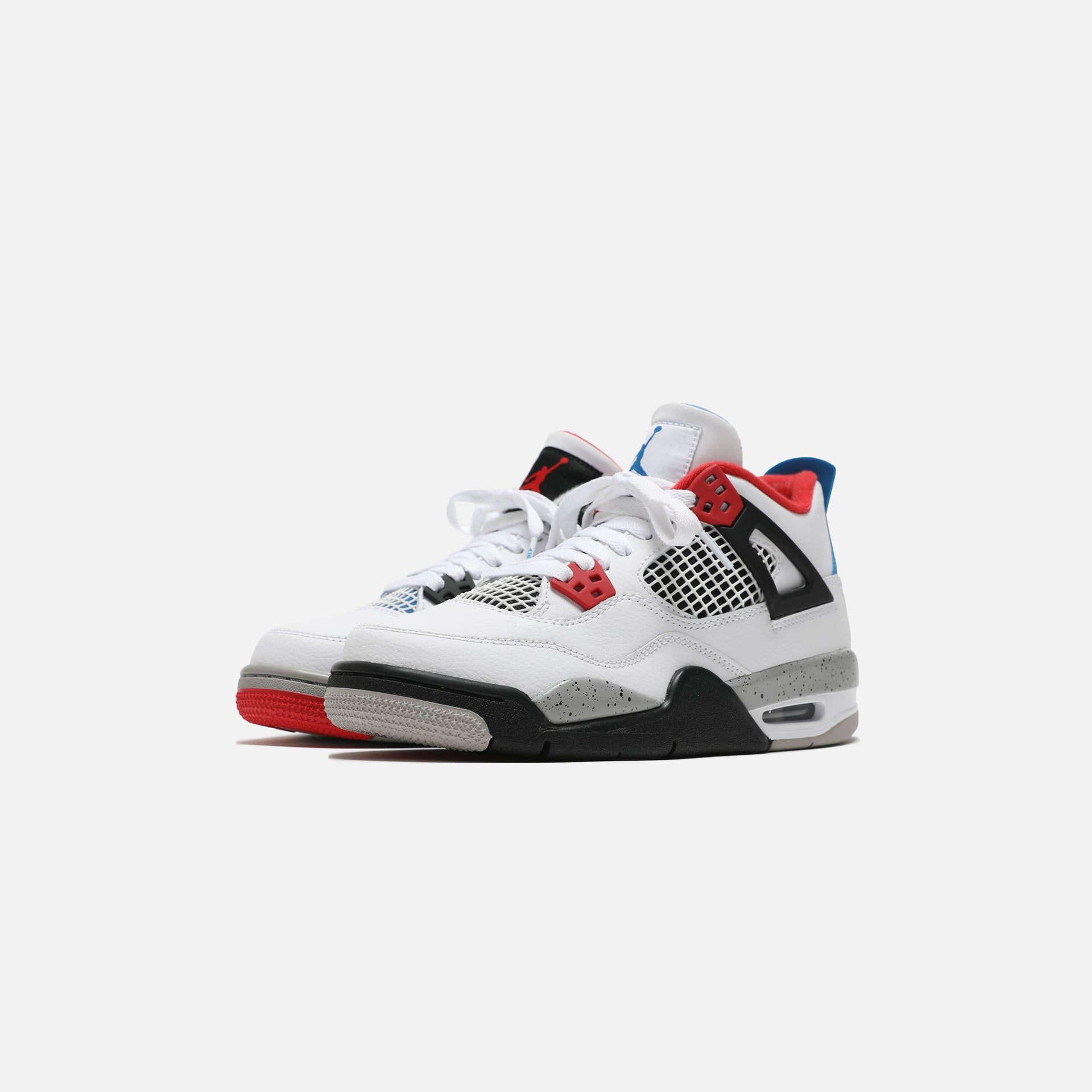 Nike Grade School Air Jordan 4 Retro SE - White / Military Blue / Fire Red / Tech Grey