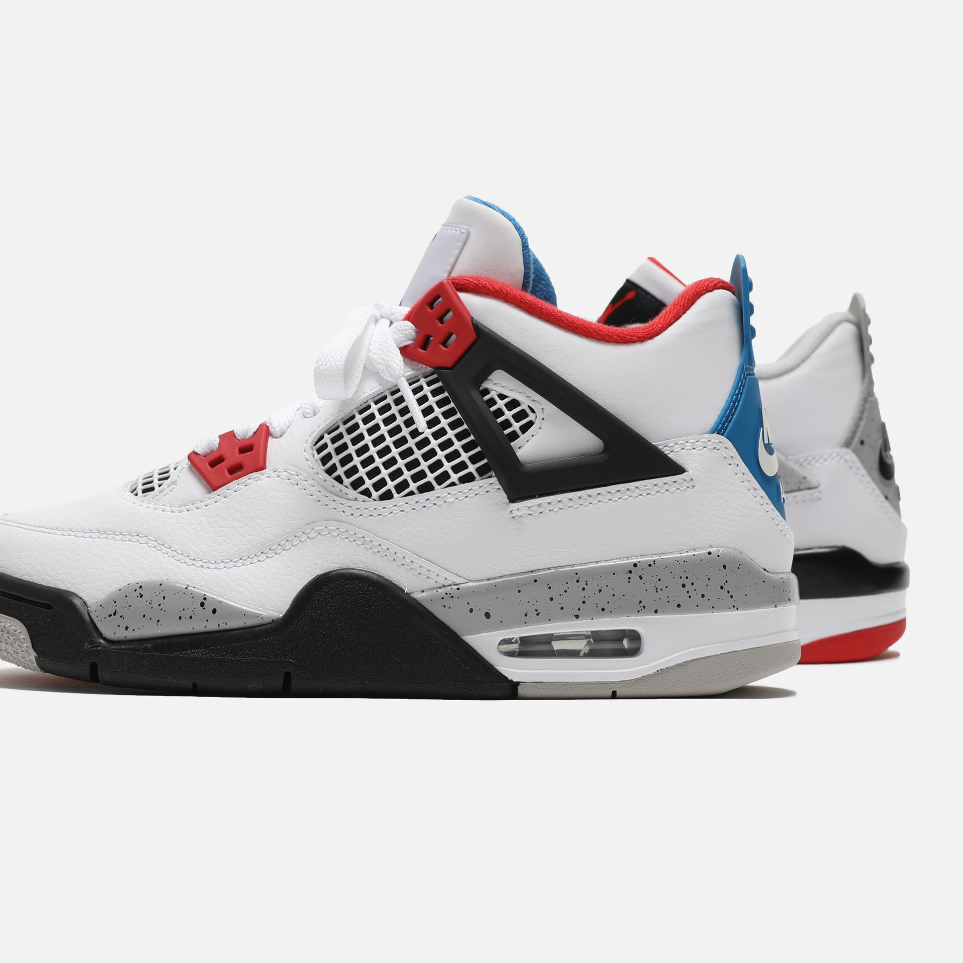Nike Grade School Air Jordan 4 Retro SE - White / Military Blue / Fire Red / Tech Grey