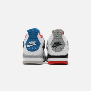 Nike Grade School Air Jordan 4 Retro SE - White / Military Blue / Fire Red / Tech Grey