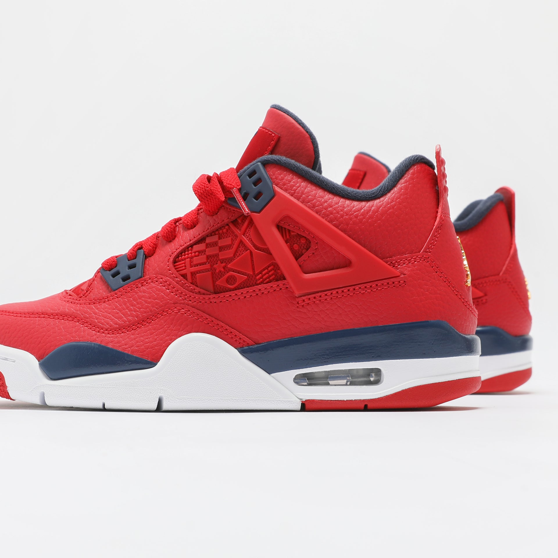 Nike GS Air Jordan 4 Retro SE - University Red / Obsidian / White / Metallic Gold