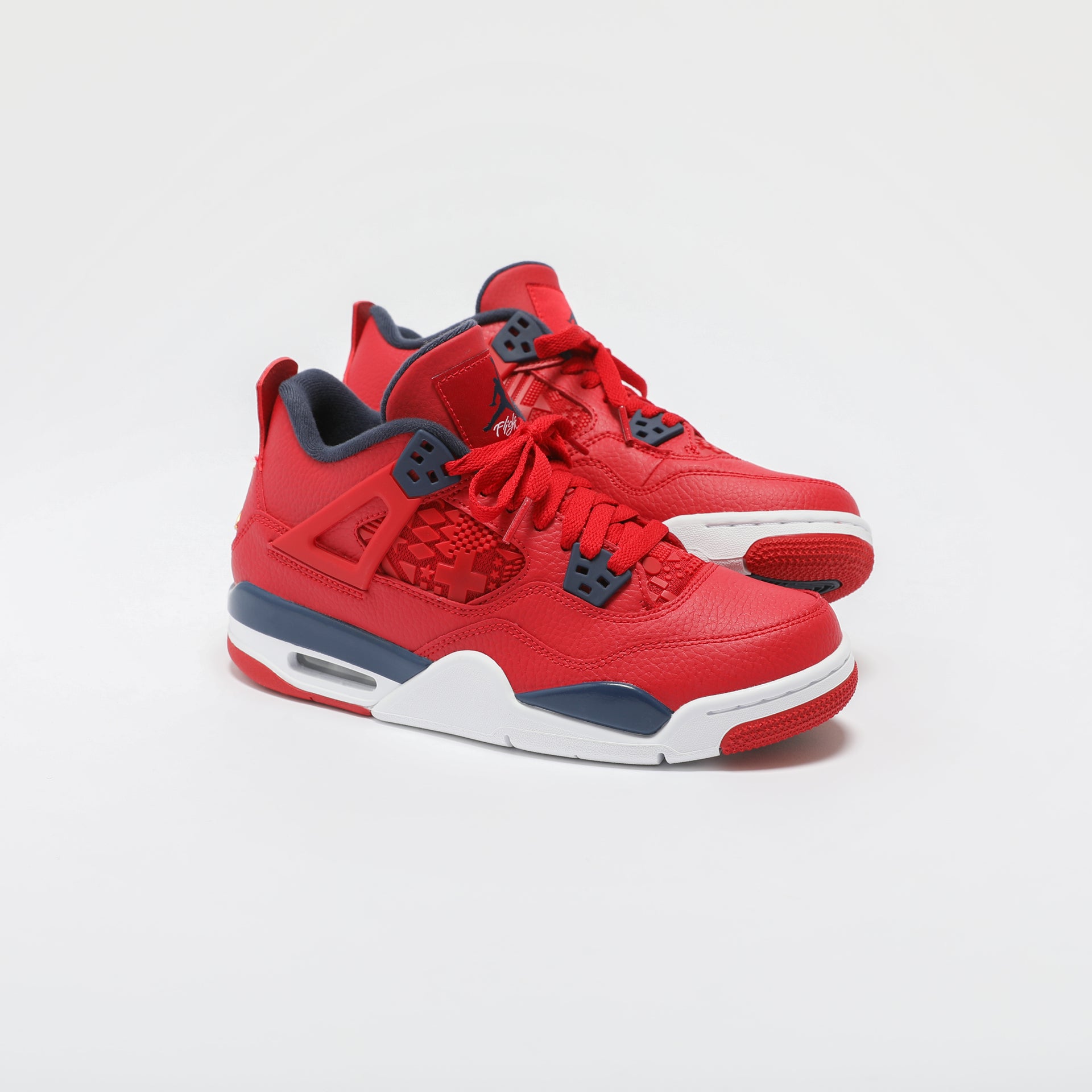 Nike GS Air Jordan 4 Retro SE - University Red / Obsidian / White / Metallic Gold