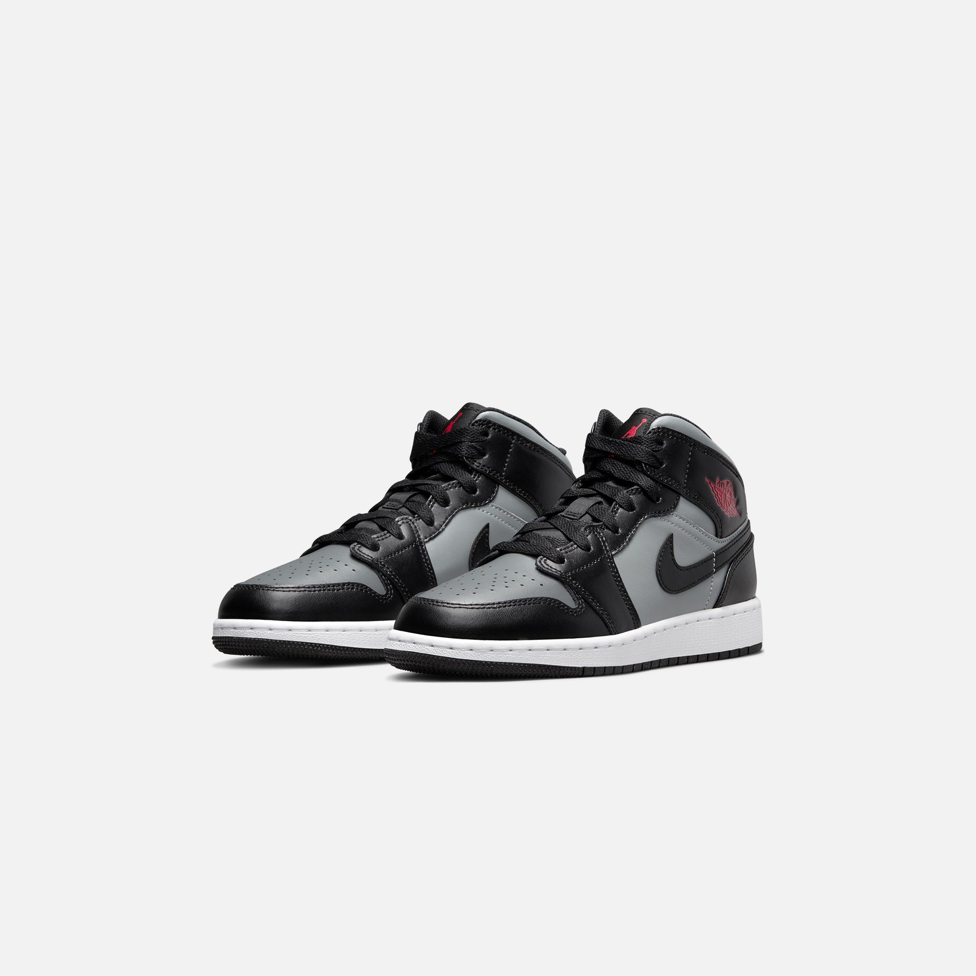 Nike Grade School Jordan 1 Mid - Black / Gym Red / Particle Grey / White