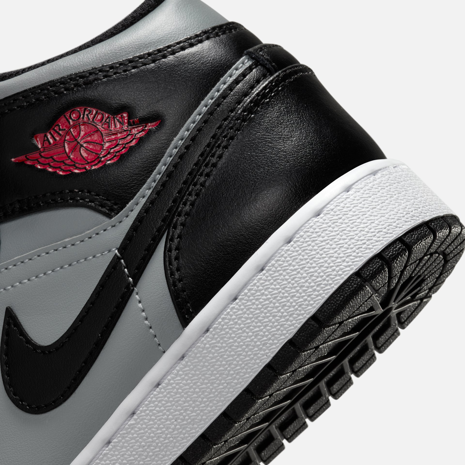 Nike Grade School Jordan 1 Mid - Black / Gym Red / Particle Grey / White